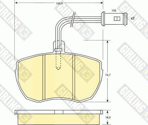 Girling 6107596 - Тормозные колодки, дисковые, комплект avtokuzovplus.com.ua