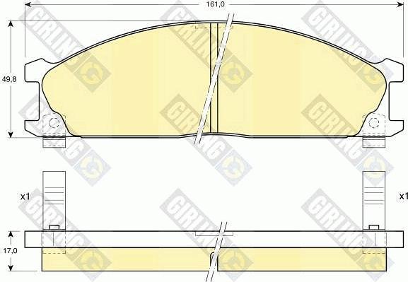 Girling 6107669 - Гальмівні колодки, дискові гальма autocars.com.ua