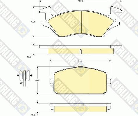 Girling 6107699 - Гальмівні колодки, дискові гальма autocars.com.ua