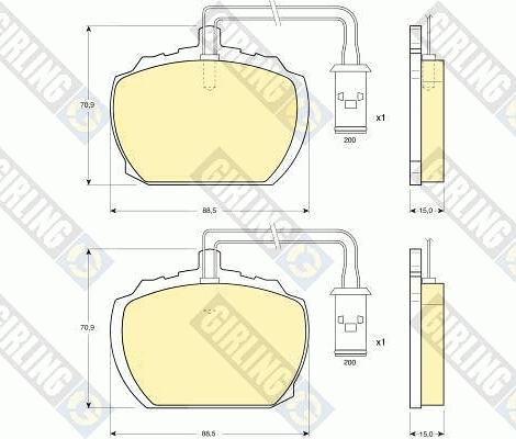 Girling 6107836 - Тормозные колодки, дисковые, комплект avtokuzovplus.com.ua