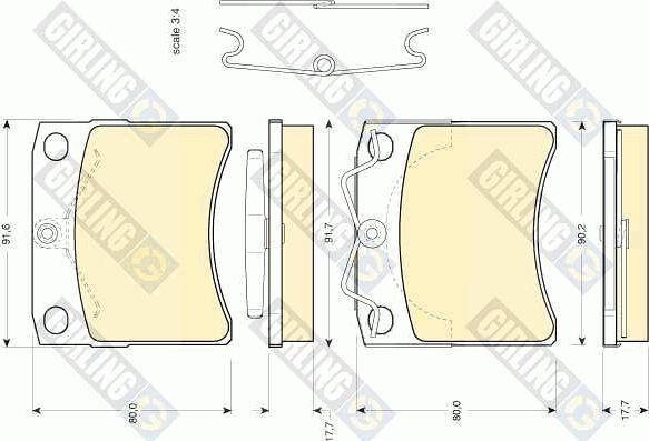 Girling 6107911 - Тормозные колодки, дисковые, комплект autodnr.net