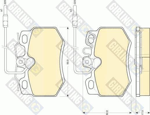 Girling 6108081 - Тормозные колодки, дисковые, комплект avtokuzovplus.com.ua