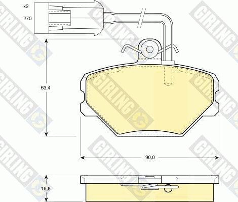 GIRLING 6108521 - Тормозные колодки, дисковые, комплект avtokuzovplus.com.ua