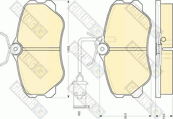 Girling 6108641 - Тормозные колодки, дисковые, комплект avtokuzovplus.com.ua