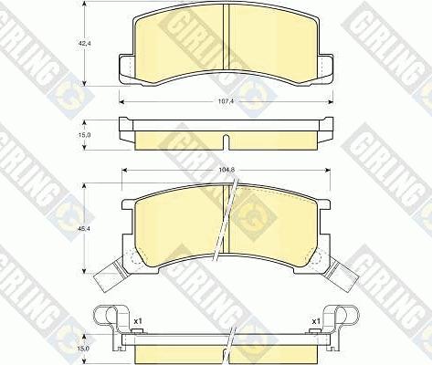 Girling 6108719 - Тормозные колодки, дисковые, комплект avtokuzovplus.com.ua