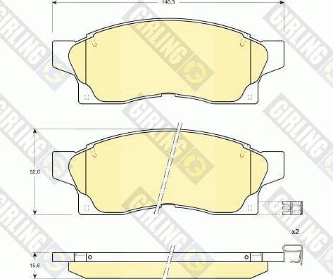 Girling 6108779 - Гальмівні колодки, дискові гальма autocars.com.ua