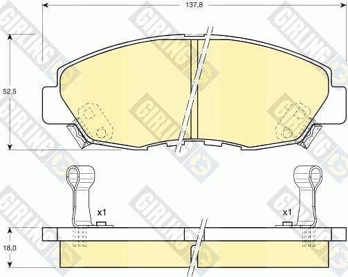 Girling 6108949 - Тормозные колодки, дисковые, комплект avtokuzovplus.com.ua