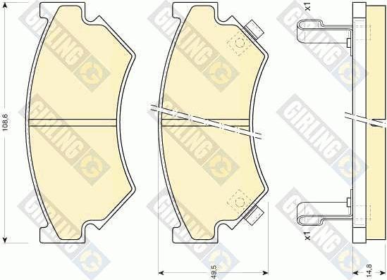 Girling 6108999 - Тормозные колодки, дисковые, комплект avtokuzovplus.com.ua