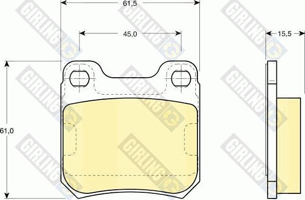 Girling 6109152 - Тормозные колодки, дисковые, комплект avtokuzovplus.com.ua