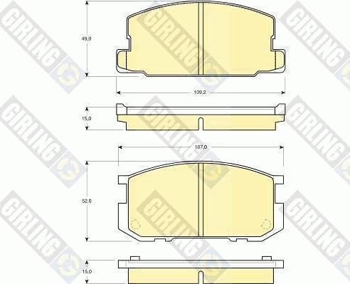 Girling 6109549 - Тормозные колодки, дисковые, комплект avtokuzovplus.com.ua