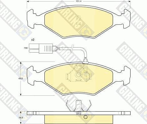 Girling 6109602 - Тормозные колодки, дисковые, комплект avtokuzovplus.com.ua