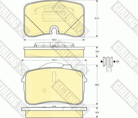 Girling 6109612 - Гальмівні колодки, дискові гальма autocars.com.ua