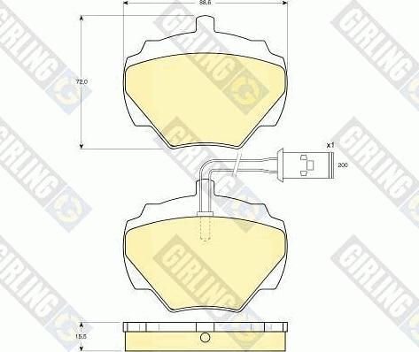 Girling 6109766 - Тормозные колодки, дисковые, комплект avtokuzovplus.com.ua