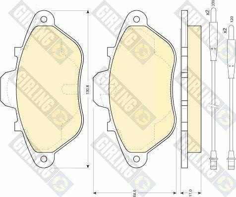 Girling 6109843 - Тормозные колодки, дисковые, комплект avtokuzovplus.com.ua