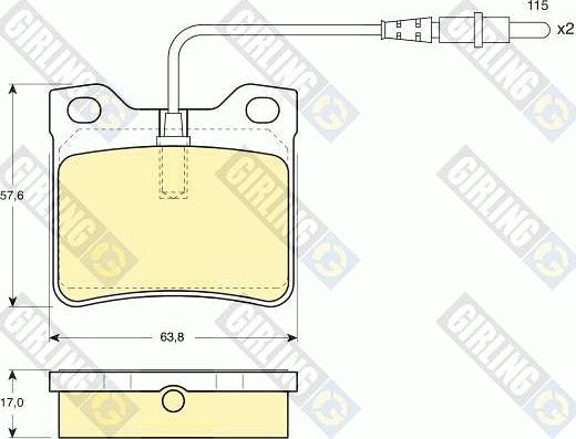 Girling 6109852 - Гальмівні колодки, дискові гальма autocars.com.ua