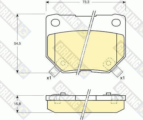 Girling 6110079 - Тормозные колодки, дисковые, комплект avtokuzovplus.com.ua