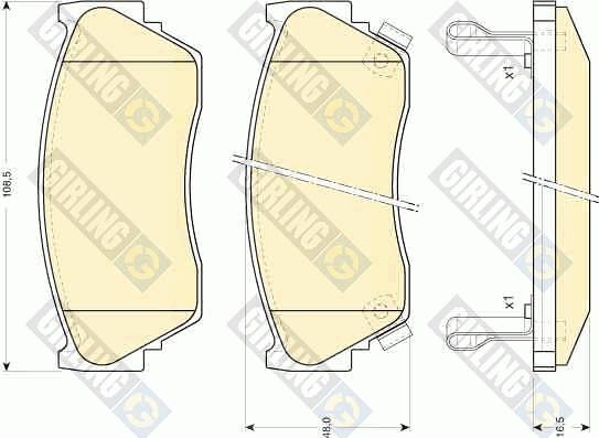 Girling 6110129 - Тормозные колодки, дисковые, комплект autodnr.net