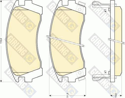 Girling 6110139 - Гальмівні колодки, дискові гальма autocars.com.ua