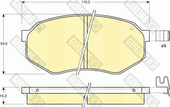 Girling 6110269 - Гальмівні колодки, дискові гальма autocars.com.ua