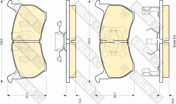 Girling 6110369 - Тормозные колодки, дисковые, комплект avtokuzovplus.com.ua