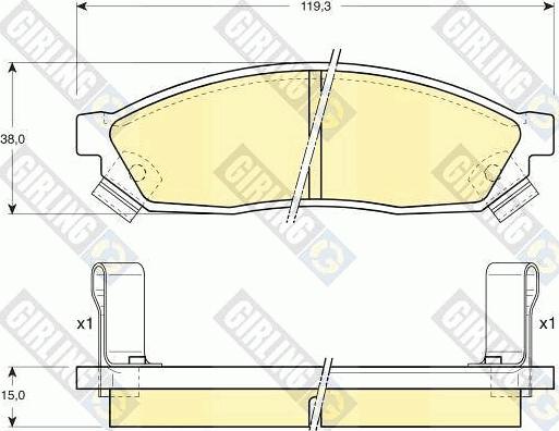 Girling 6110389 - Гальмівні колодки, дискові гальма autocars.com.ua