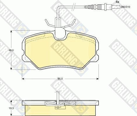 Girling 6110391 - Тормозные колодки, дисковые, комплект avtokuzovplus.com.ua