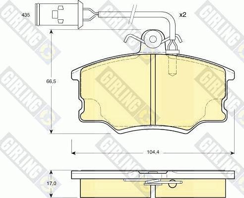 Girling 6110541 - Гальмівні колодки, дискові гальма autocars.com.ua