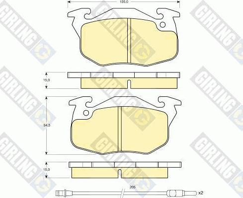 Girling 6110793 - Гальмівні колодки, дискові гальма autocars.com.ua