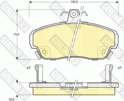 Girling 6110831 - Тормозные колодки, дисковые, комплект avtokuzovplus.com.ua