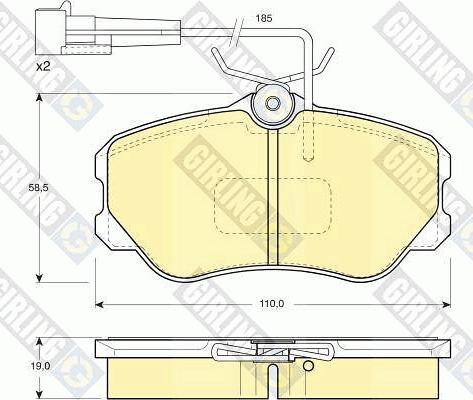 Girling 6110951 - Тормозные колодки, дисковые, комплект avtokuzovplus.com.ua