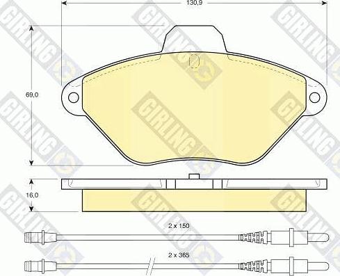 Girling 6111023 - Тормозные колодки, дисковые, комплект avtokuzovplus.com.ua