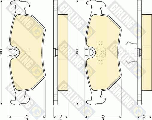 Girling 6111092 - Тормозные колодки, дисковые, комплект avtokuzovplus.com.ua