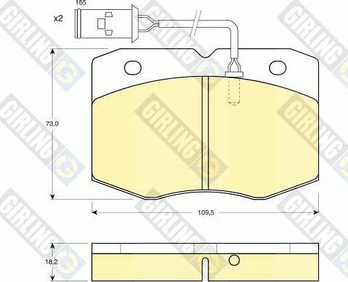 Girling 6111119 - Тормозные колодки, дисковые, комплект avtokuzovplus.com.ua