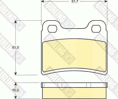 Girling 6111242 - Гальмівні колодки, дискові гальма autocars.com.ua