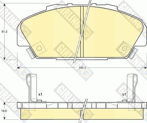 Girling 6111379 - Гальмівні колодки, дискові гальма autocars.com.ua