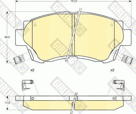 Girling 6111429 - Гальмівні колодки, дискові гальма autocars.com.ua