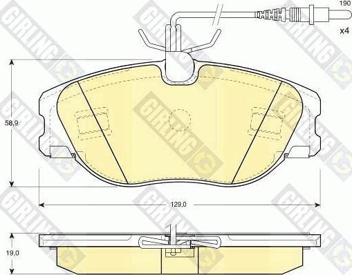 Girling 6111481 - Гальмівні колодки, дискові гальма autocars.com.ua