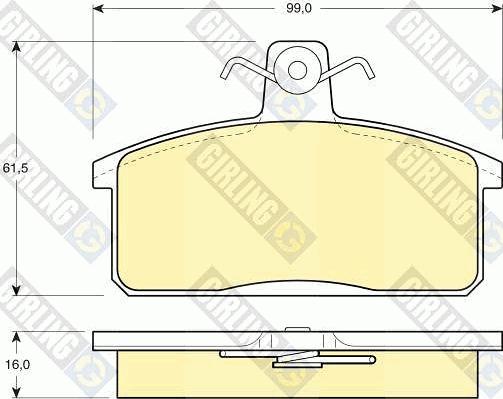 Girling 6111651 - Гальмівні колодки, дискові гальма autocars.com.ua