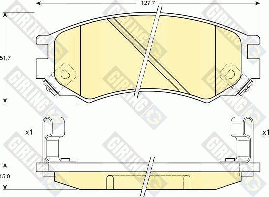 Girling 6111759 - Тормозные колодки, дисковые, комплект autodnr.net