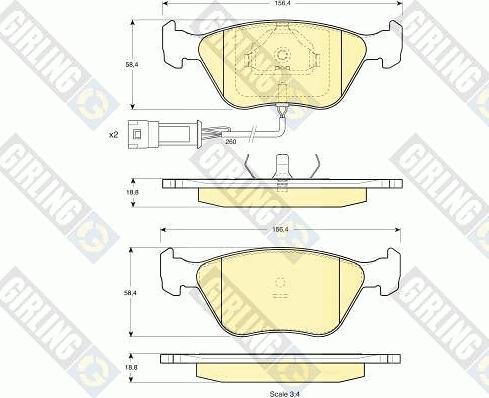 Girling 6111922 - Гальмівні колодки, дискові гальма autocars.com.ua