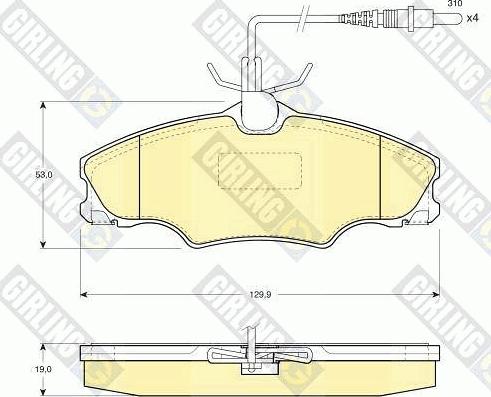 Girling 6111931 - Тормозные колодки, дисковые, комплект avtokuzovplus.com.ua