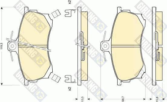 Girling 6111971 - Тормозные колодки, дисковые, комплект avtokuzovplus.com.ua