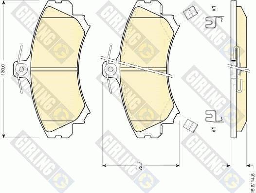 Girling 6111981 - Гальмівні колодки, дискові гальма autocars.com.ua