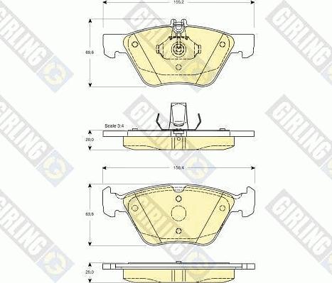 Girling 6112152 - Гальмівні колодки, дискові гальма autocars.com.ua