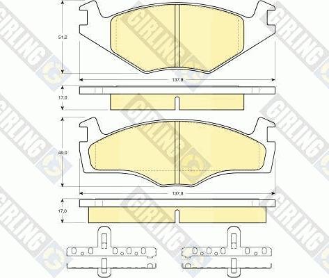 Girling 6112195 - Гальмівні колодки, дискові гальма autocars.com.ua