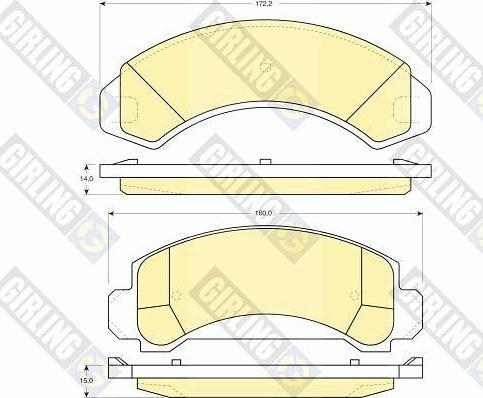 Girling 6112429 - Гальмівні колодки, дискові гальма autocars.com.ua