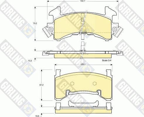 Girling 6112723 - Гальмівні колодки, дискові гальма autocars.com.ua