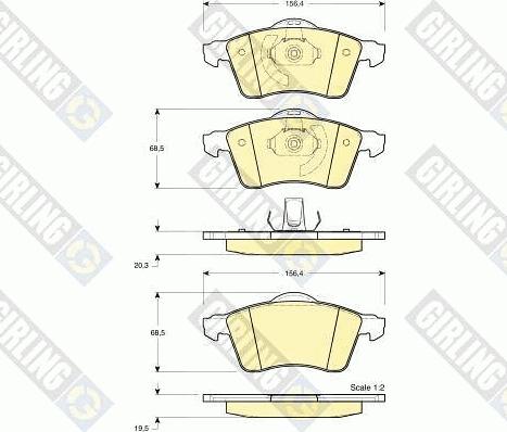 Girling 6112822 - Тормозные колодки, дисковые, комплект avtokuzovplus.com.ua