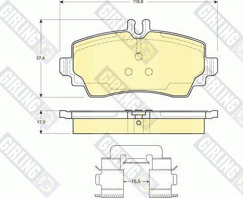 Girling 6112921 - Гальмівні колодки, дискові гальма autocars.com.ua