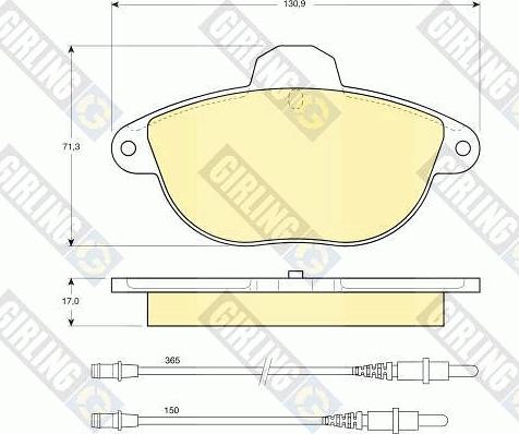 Girling 6113013 - Тормозные колодки, дисковые, комплект avtokuzovplus.com.ua